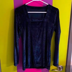 Royal blue square neck velvet top (M/L)